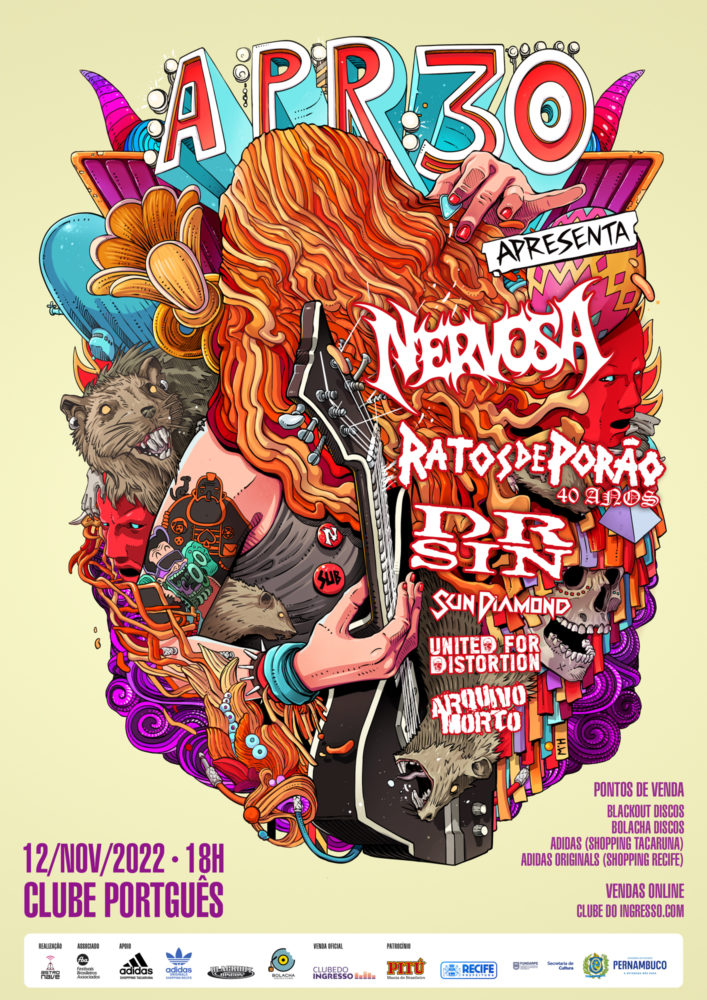 “ABRIL PRO ROCK 2022”: RATOS DE PORÃO  | DR. SIN | NERVOSA | ARQUIVO MORTO | SUN DIAMOND | UNITED 4 DISTORTION (RECIFE/PE)