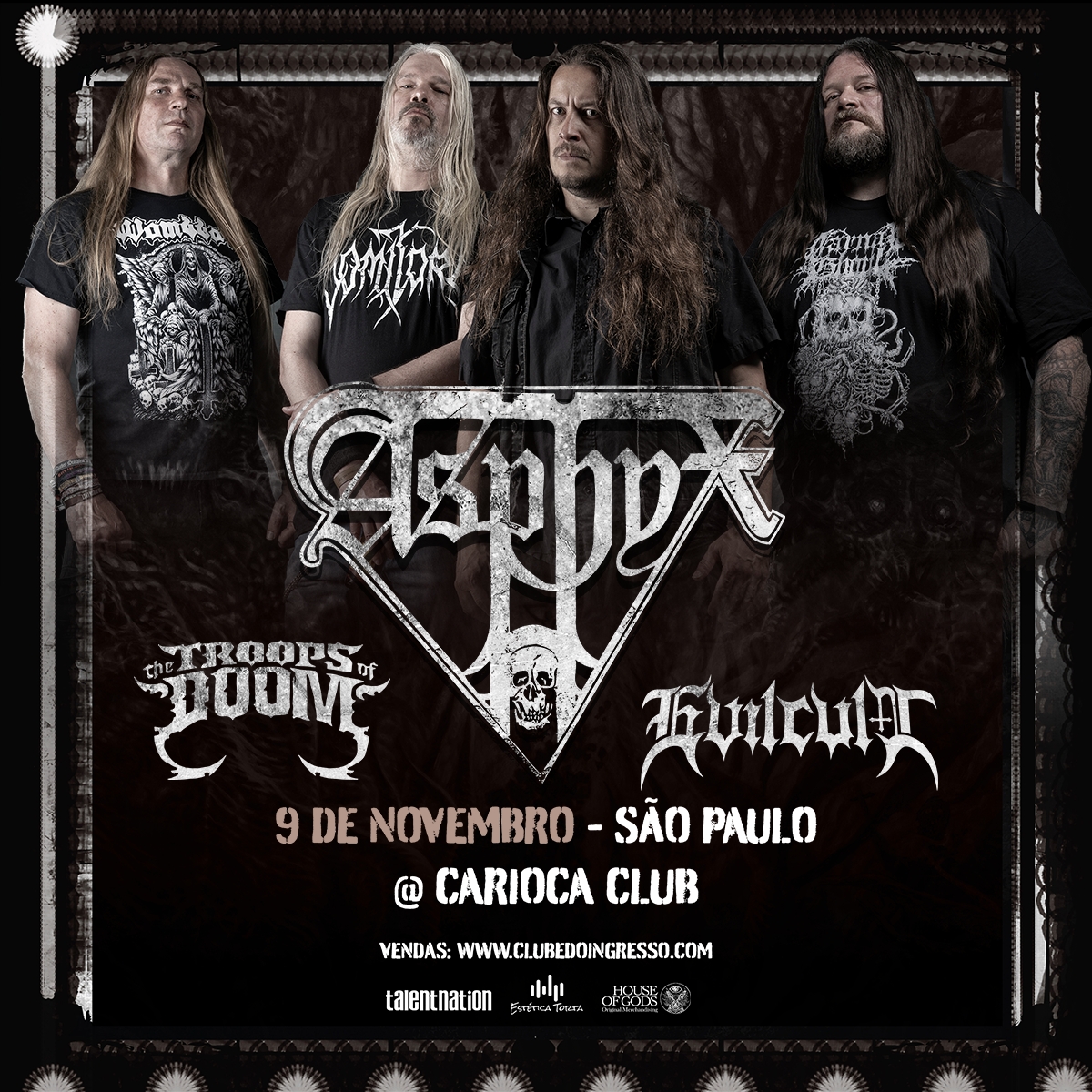 ASPHYX | THE TROOPS OF DOOM | EVILCULT – SÃO PAULO (SP)