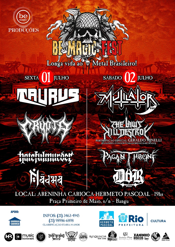 “BE MAGIC FEST” (RIO DE JANEIRO/RJ – C/ MUTILATOR | PAGAN THRONE | THE LAWS KILL DESTROY | DÖR PRÖFANA)