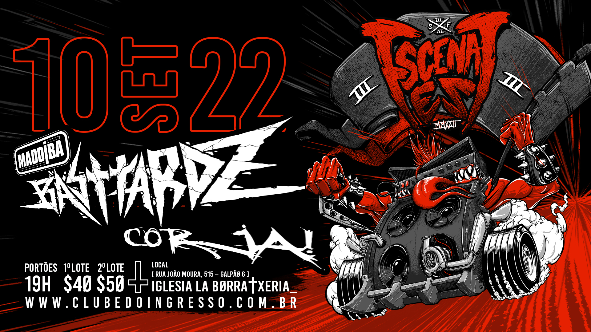 Scena Fest – c/ Basttardz | Corja! | Maddiba (SÃO PAULO/SP)