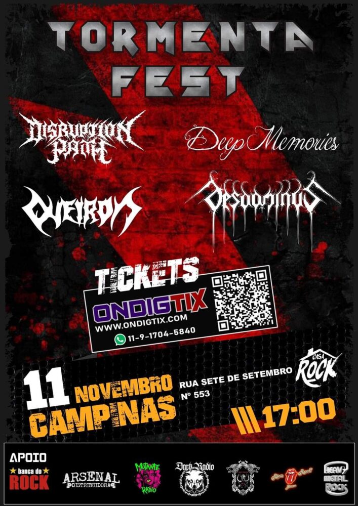 TORMENTA FEST: DESDOMINUS | DISRUPTION PATH | DEEP MEMORIES | QUEIRON – CAMPINAS (SP)