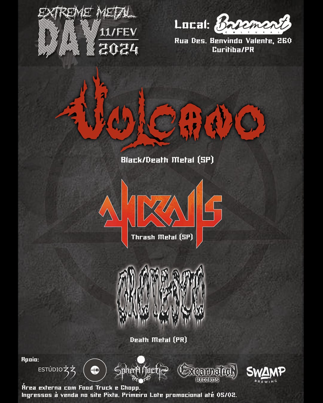 EXTREME METAL DAY – VULCANO | ANDRALLS | GROTESCO – CURITIBA (PR)