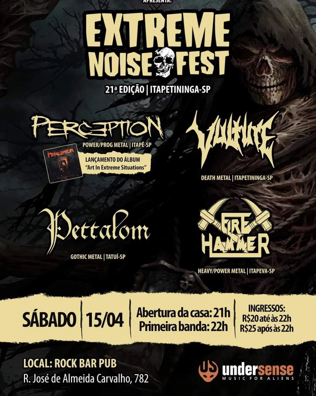 EXTREME NOISE FEST: PERC3PTION | VULTURE | PETTALOM | FIRE HAMMER (ITAPETININGA/SP)