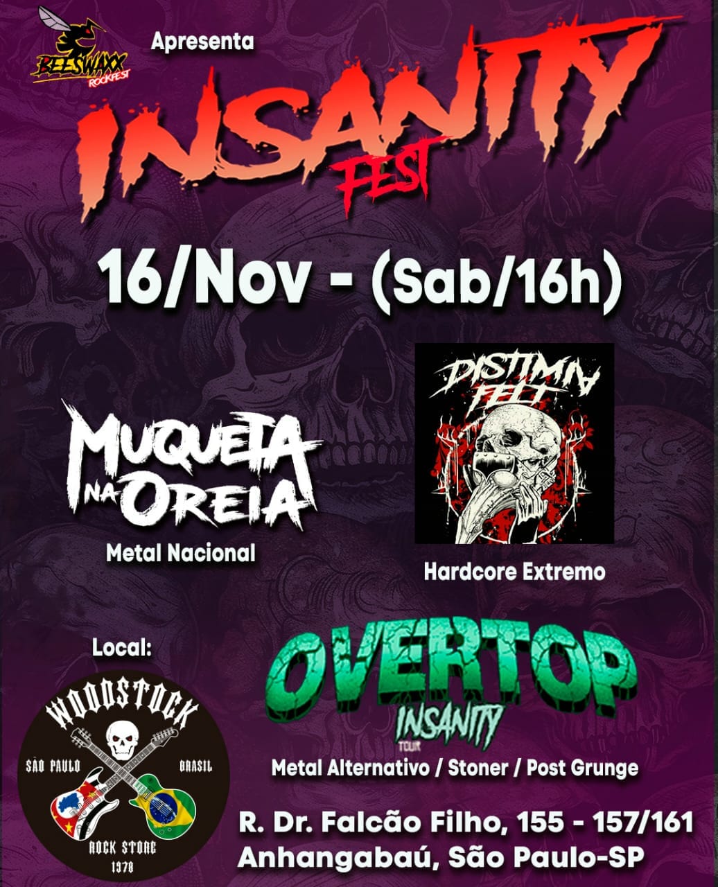 MUQUETA NA OREIA | OVERTOP | DISTIMIA FELT – SÃO PAULO (SP)