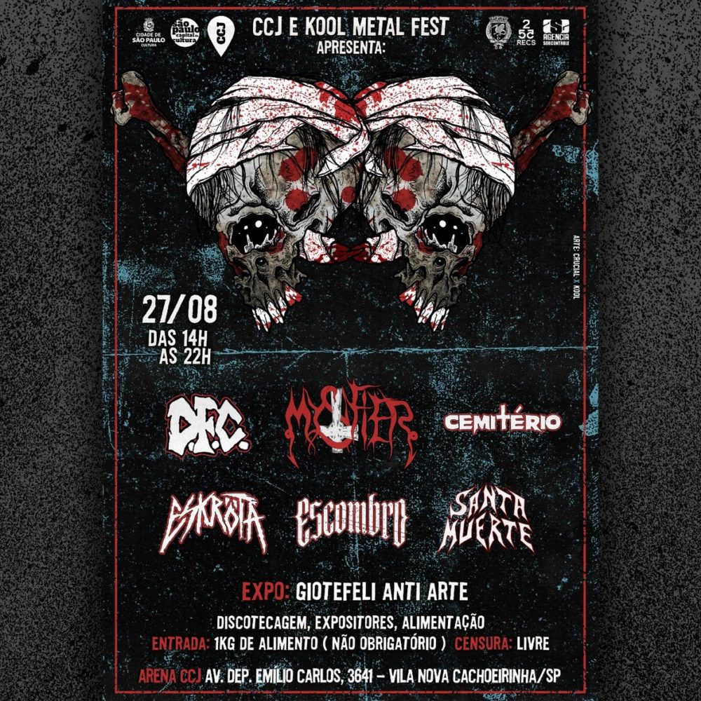 “KOOL METAL FEST”: D.F.C. | MYSTIFIER | CEMITÉRIO | ESKRÖTA | ESCOMBRO | SANTA MUERTE (SÃO PAULO/SP)