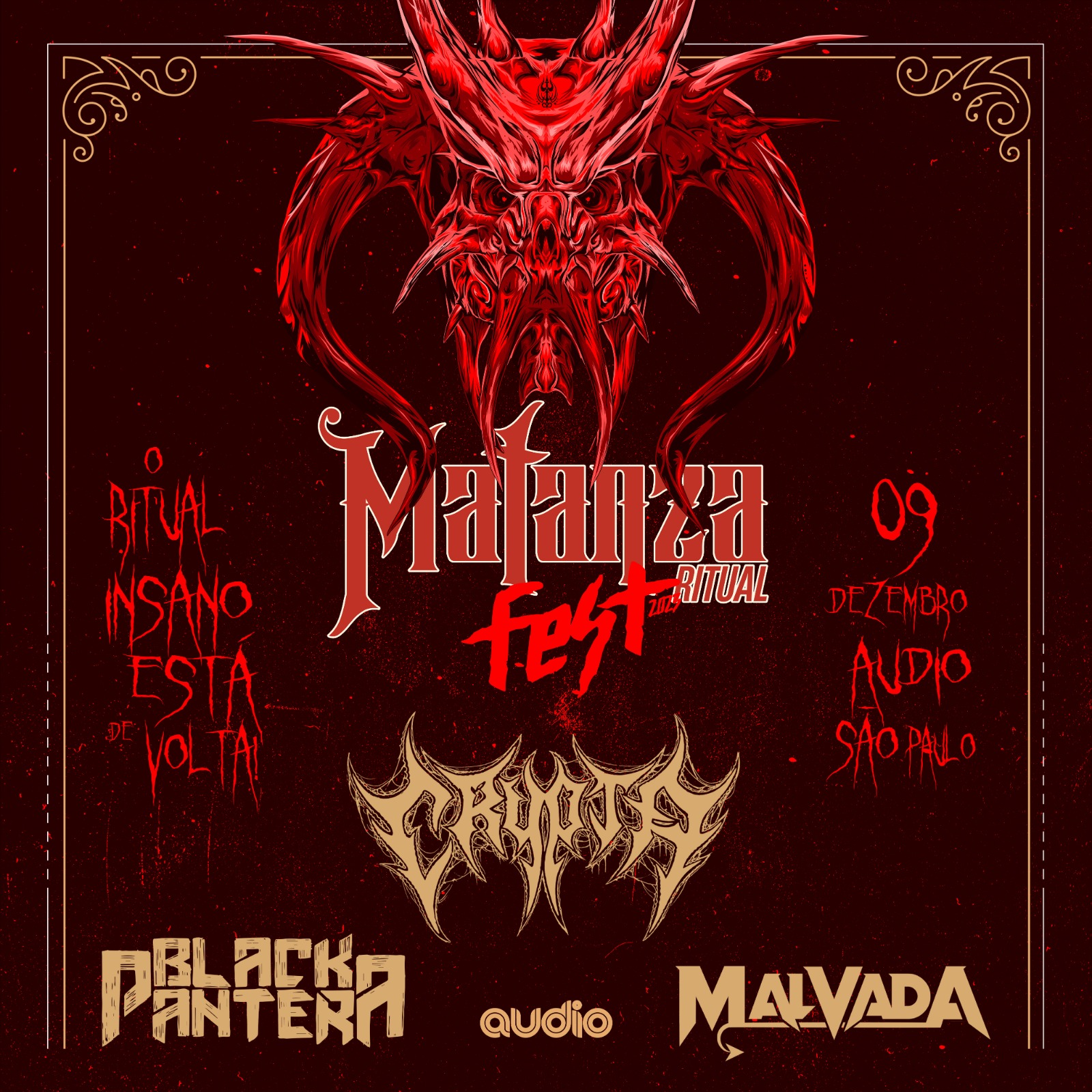 MATANZA RITUAL FEST: MATANZA RITUAL | CRYPTA | BLACK PANTERA | MALVADA – SÃO PAULO (SP)