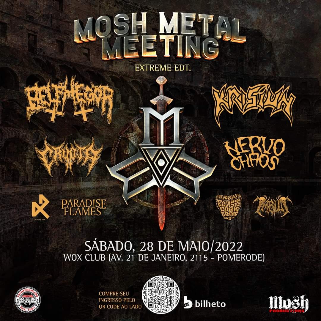 “MOSH METAL MEETING” C/ BELPHEGOR, KRISIUN, NERVOCHAOS, CRYPTA E OUTROS (POMERODE/SC)