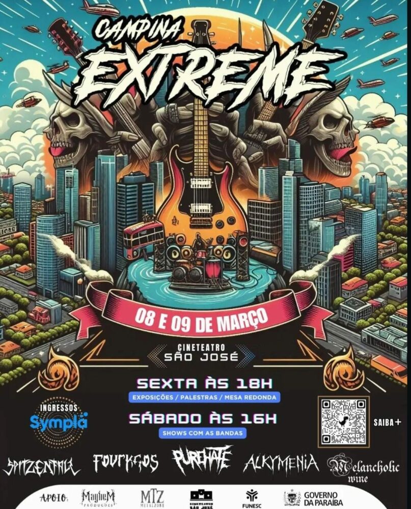 CAMPINA EXTREME: SPITZENFALL | FOURKAOS | PUREHATE | ALKYMENIA | MELANCHOLIC WINE – CAMPINA GRANDE (PB)