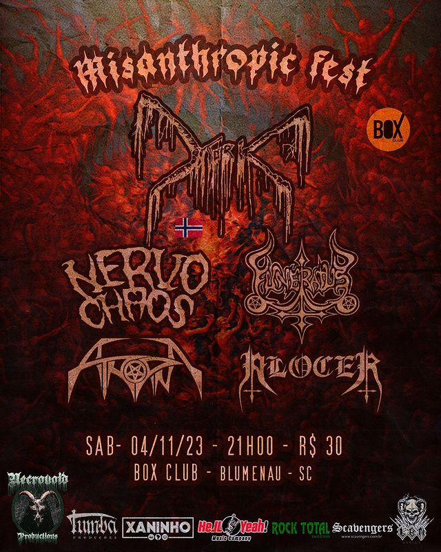 MISANTHROPIC FEST: MORK | NERVOCHAOS | FUNERATUS | ATROPINA | ALOCER – BLUMENAU (SC)