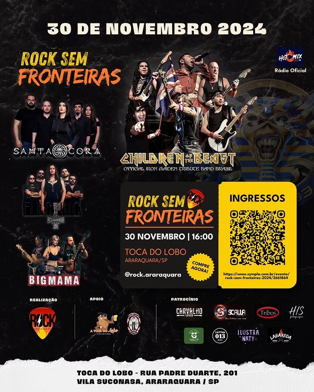 ROCK SEM FRONTEIRAS: CHILDREN OF THE BEAST | SANTA CORA | ELECTRIC | BIGMAMA – ARARAQUARA (SP)