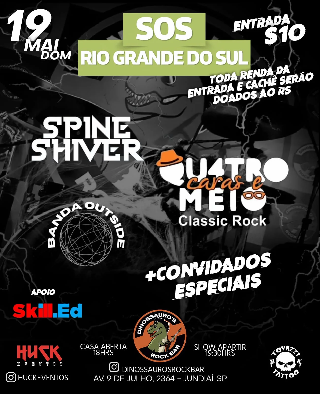 SPINE SHIVER | QUATRO CARAS E MEIO | BANDA OUTSIDE – JUNDIAÍ (SP)