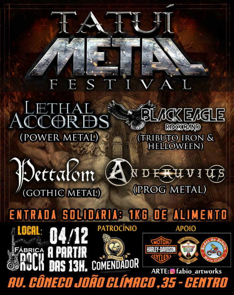 “TATUÍ METAL FESTIVAL” – C/ PETTALOM | LETHAL ACCORDS | BLACK EAGLE ROCK BAND | ANDERUVIUS (TATUÍ/SP)