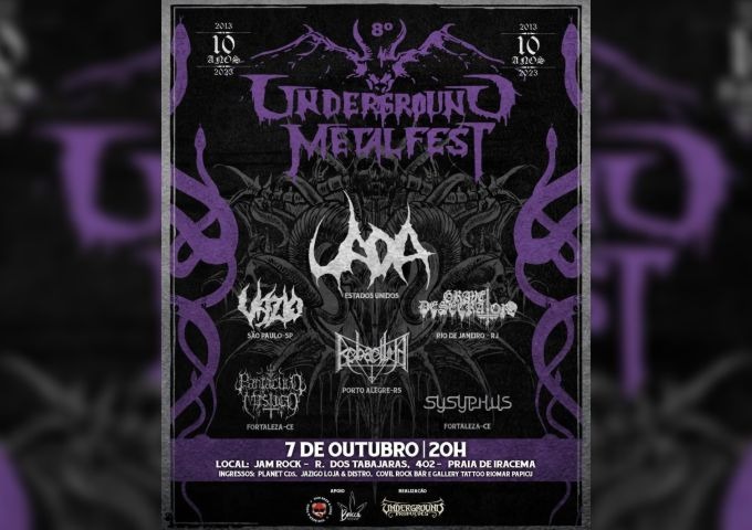 UNDERGROUND METAL FEST: UADA (EUA) | VAZIO | GRAVE DESECRATOR | REBAELLIUM | PENTACULO MÍSTICO | SYSYPHUS – FORTALEZA (CE)