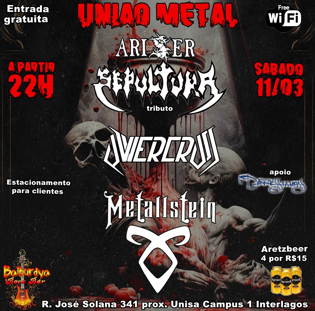 OVERCROSS | METALLSTEIN | ARISER (SEPULTURA TRIBUTO) (SÃO PAULO/SP)