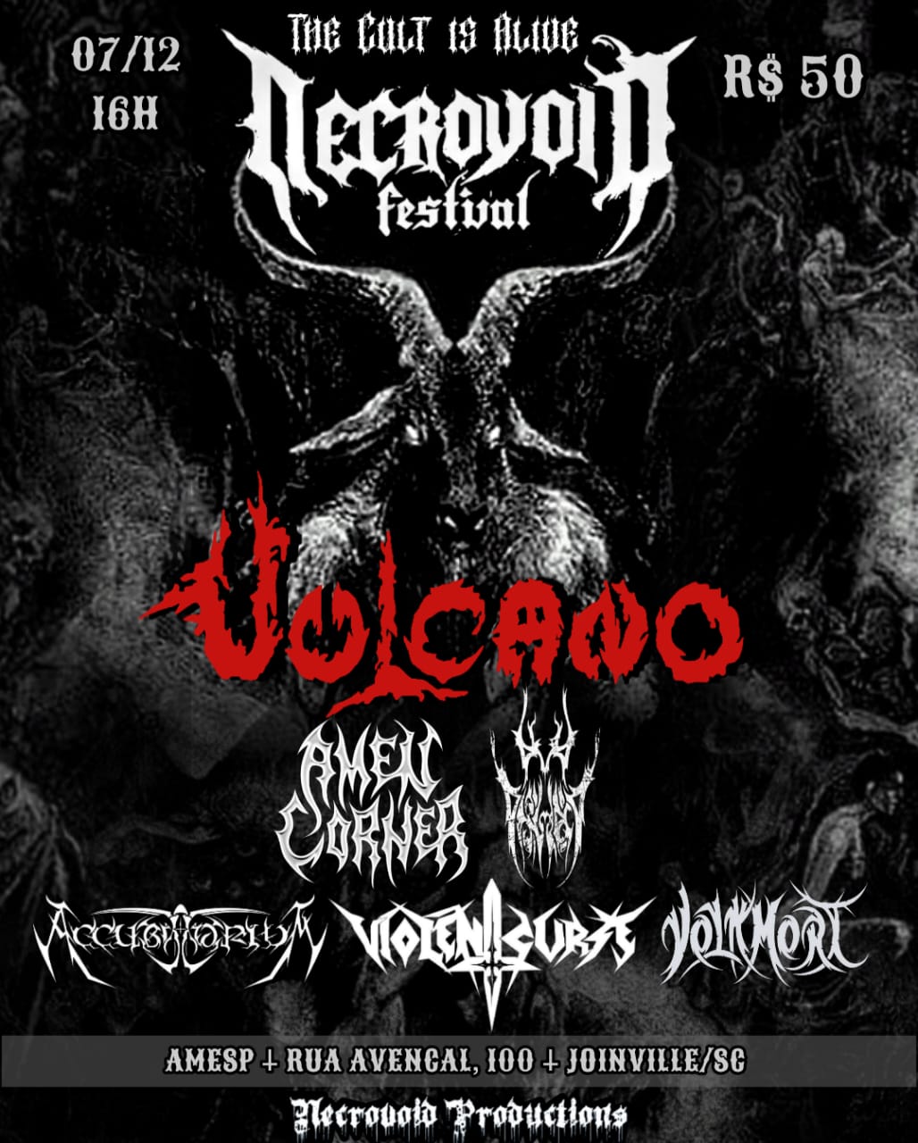 NECROVOID FESTIVAL: VULCANO | AMEN CORNER | VOLKMORT | ACCUBITORIUM | VIOLENT CURSE | AR DA DESGRAÇA – JOINVILLE (SC)