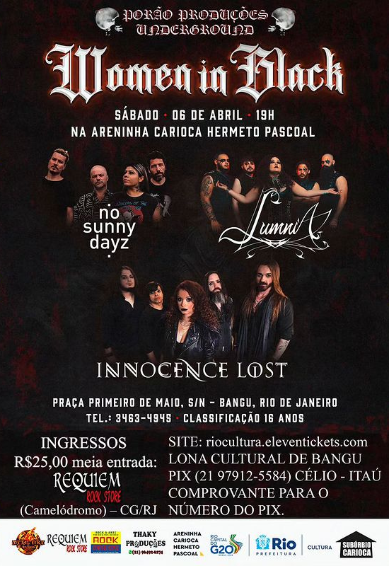 WOMEN IN BLACK: INNOCENCE LOST | LUMNIA | NOSUNNYDAYZ – RIO DE JANEIRO (RJ)
