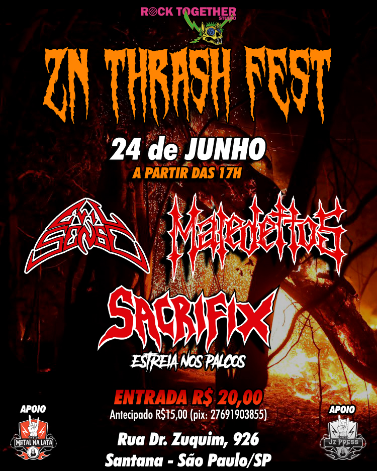ZN THRASH FEST – EVIL SENSE | MALEDETTOS | SACRIFIX (SÃO PAULO/SP)
