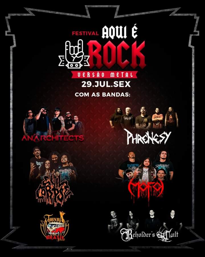“AQUI É ROCK!” – C/ Anarchitects, Phrenesy, Evil Corpse, MOFO e Beholder’s Cult (BRASÍLIA/DF)