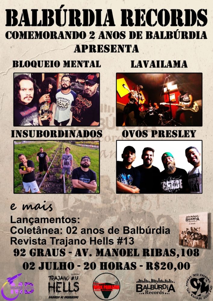 BLOQUEIO MENTAL | LAVAILAMA | INSUBORDINADOS | OVOS PRESLEY (CURITIBA/PR)