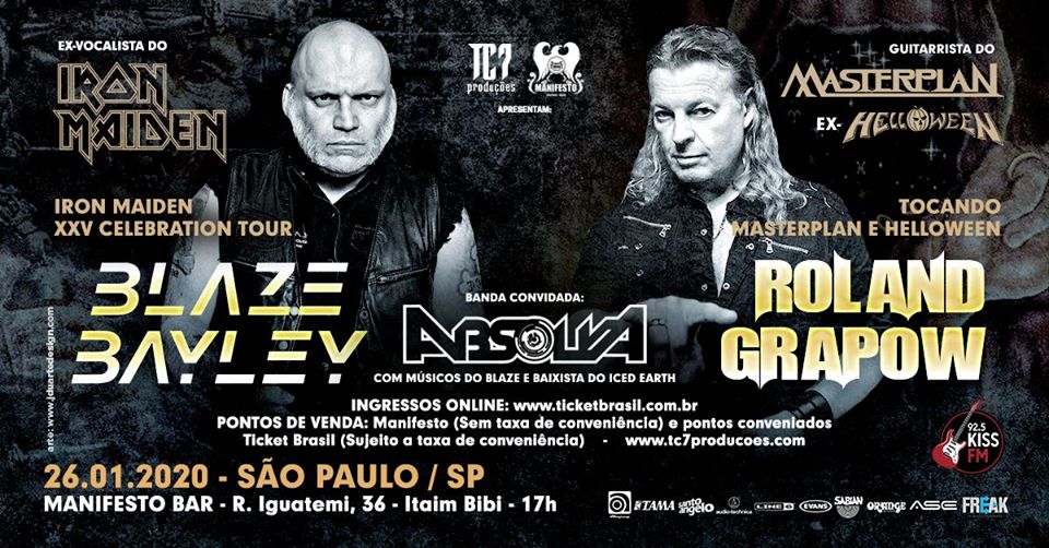 BLAZE BAYLEY e ROLAND GRAPOW em São Paulo/SP