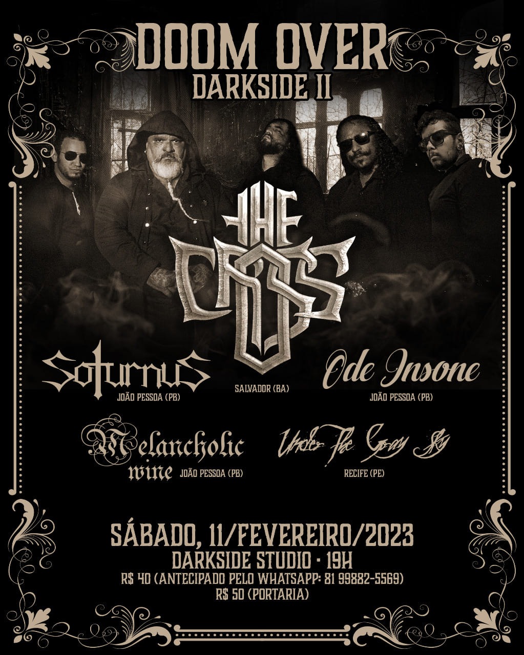 DOOM OVER DARKSIDE II – C/ THE CROSS | SOTURNUS | ODE INSONE | MELANCHOLIC WINE | UNDER THE GRAY SKY (RECIFE/PE)
