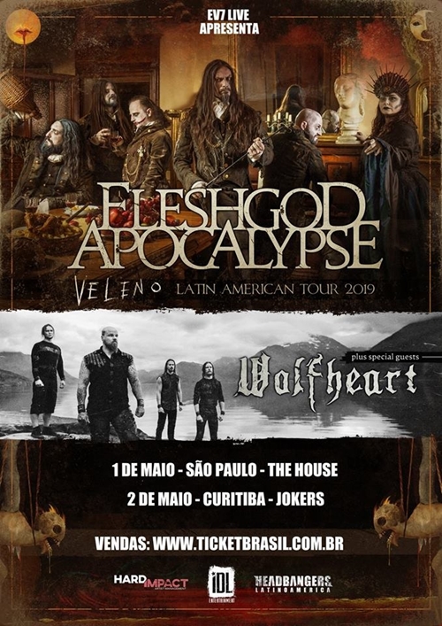 Fleshgod Apocalypse e Wolfheart no Brasil 2019: São Paulo e Curitiba