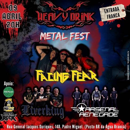 “HEAVY DRINK METAL FEST” – C/ FACING FEAR | LIVERKING | ARSENAL RENEGADE (RIO DE JANEIRO/RJ)