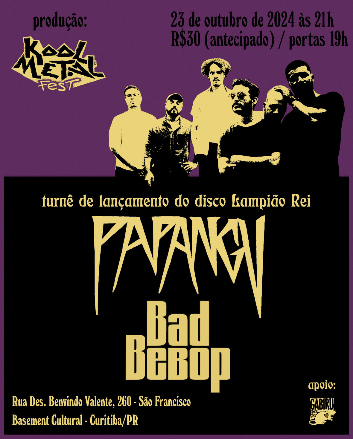 KOOL METAL FEST: PAPANGU | BAD BEBOP – CURITIBA (PR)
