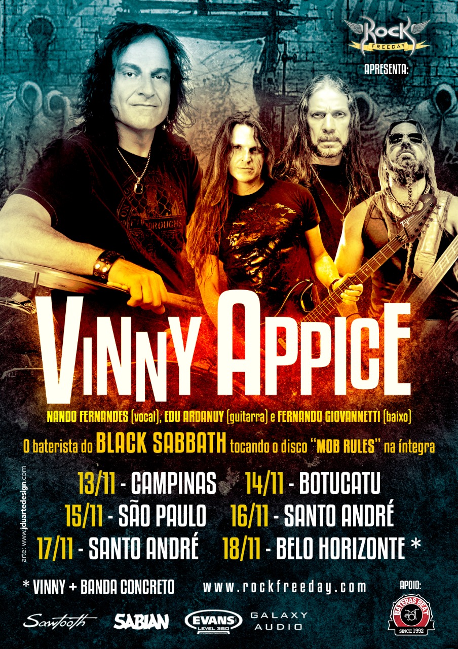 VINNY APPICE: volta ao Brasil para turnê com estrelas do Metal nacional
