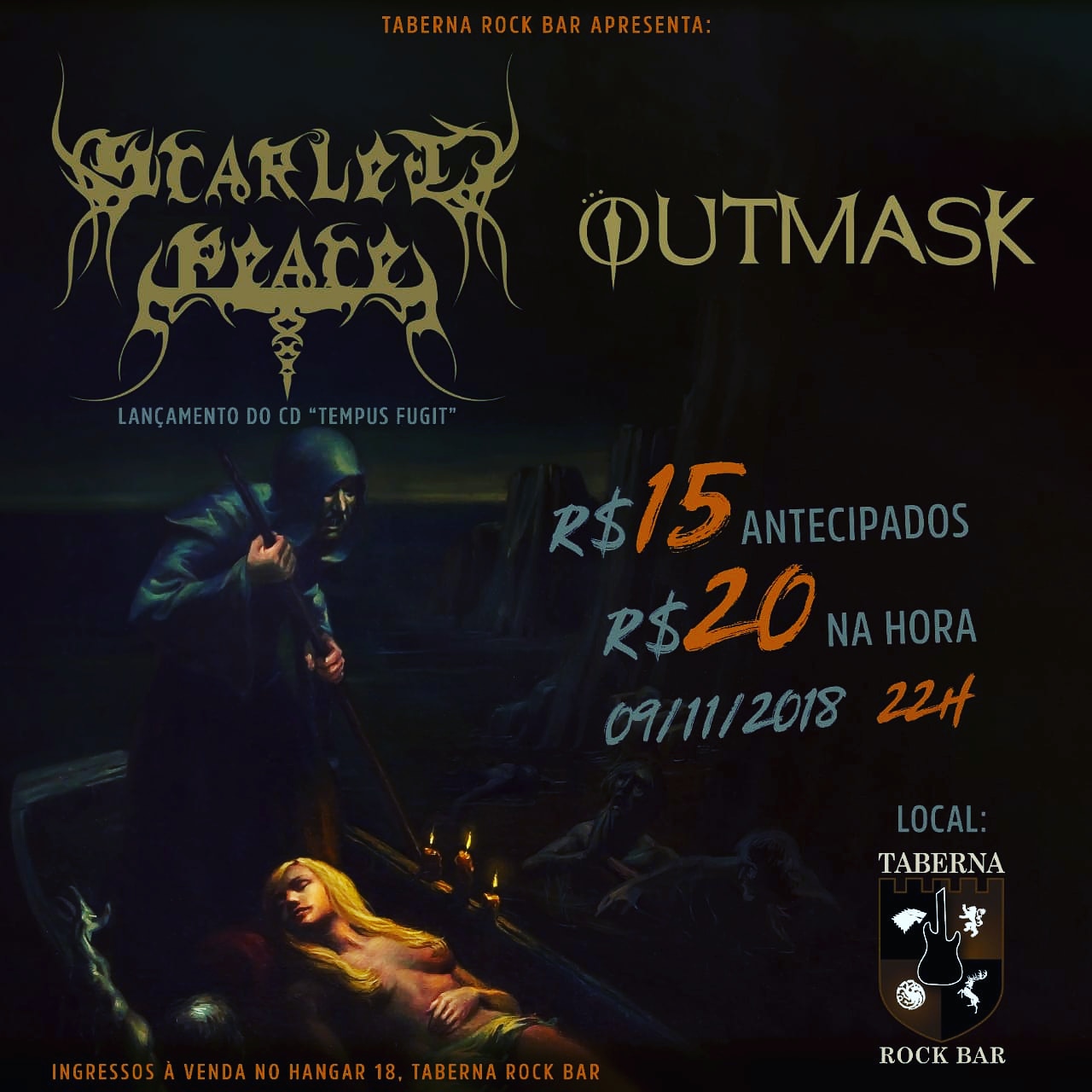 SCARLET PEACE e OUTMASK no Taberna rock bar