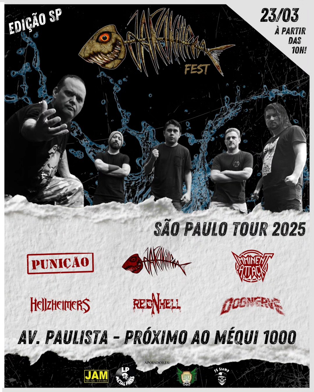 JARAKILLERS | PUNIÇÃO | DOGNERVE | HELZHEIMERS | IMMINENT ATTACK | RED N HELL – SÃO PAULO (SP)