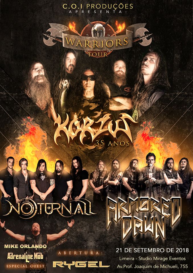 KORZUS, NOTURNALL, ARMORED DAWN, MIKE ORLANDO, RYGEL – Em Limeira/SP