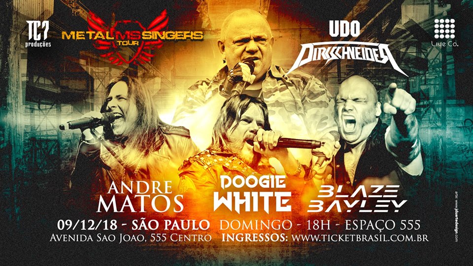UDO, BLAZE BAYLEY, ANDRÉ MATOS e DOOGIE WHITE tem show em São Paulo em dezembro