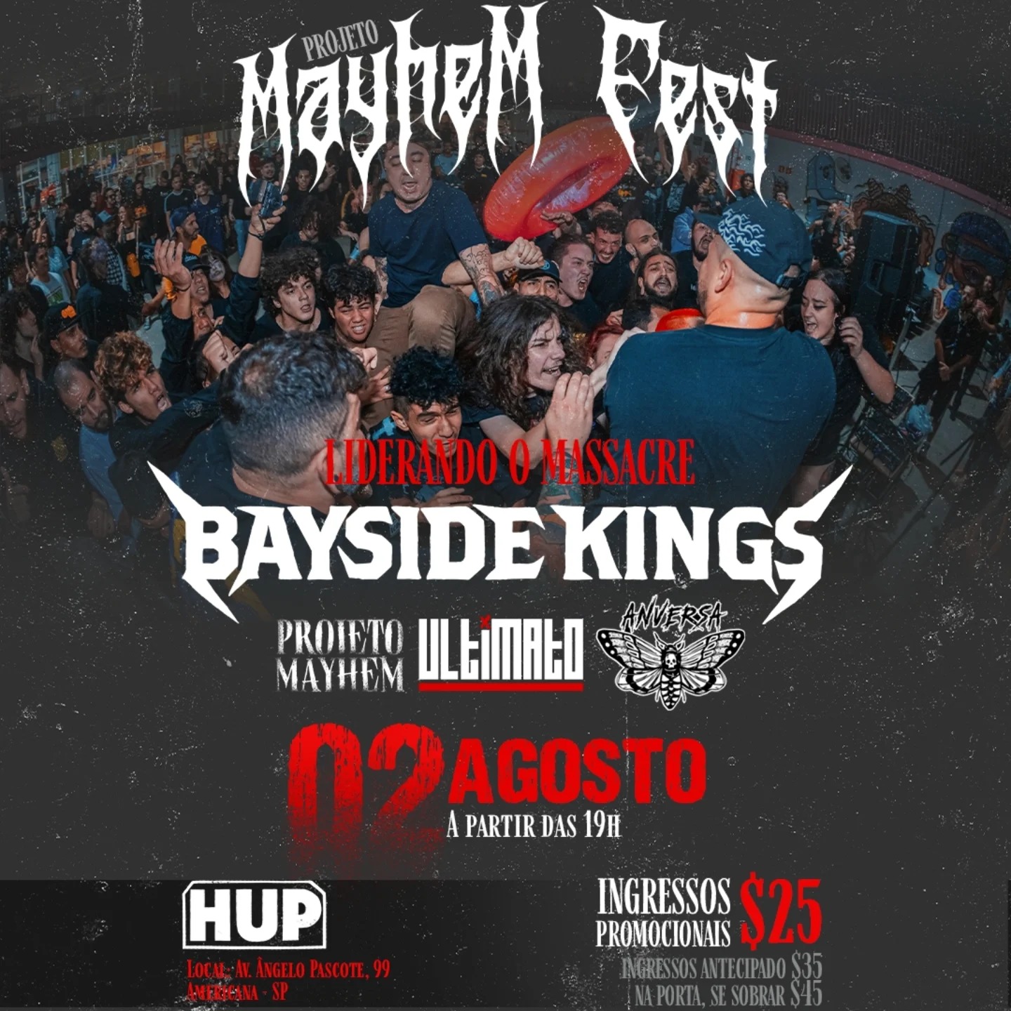 PROJETO MAYHEM FEST: BAYSIDE KINGS | PROJETO MAYHEM | ULTIMATO | ANVERSA – AMERICANA (SP)