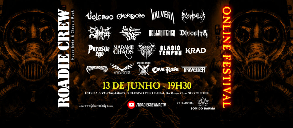 Roadie Crew Online Festival, edição #63, acontece na próxima sexta-feira, 13 de junho