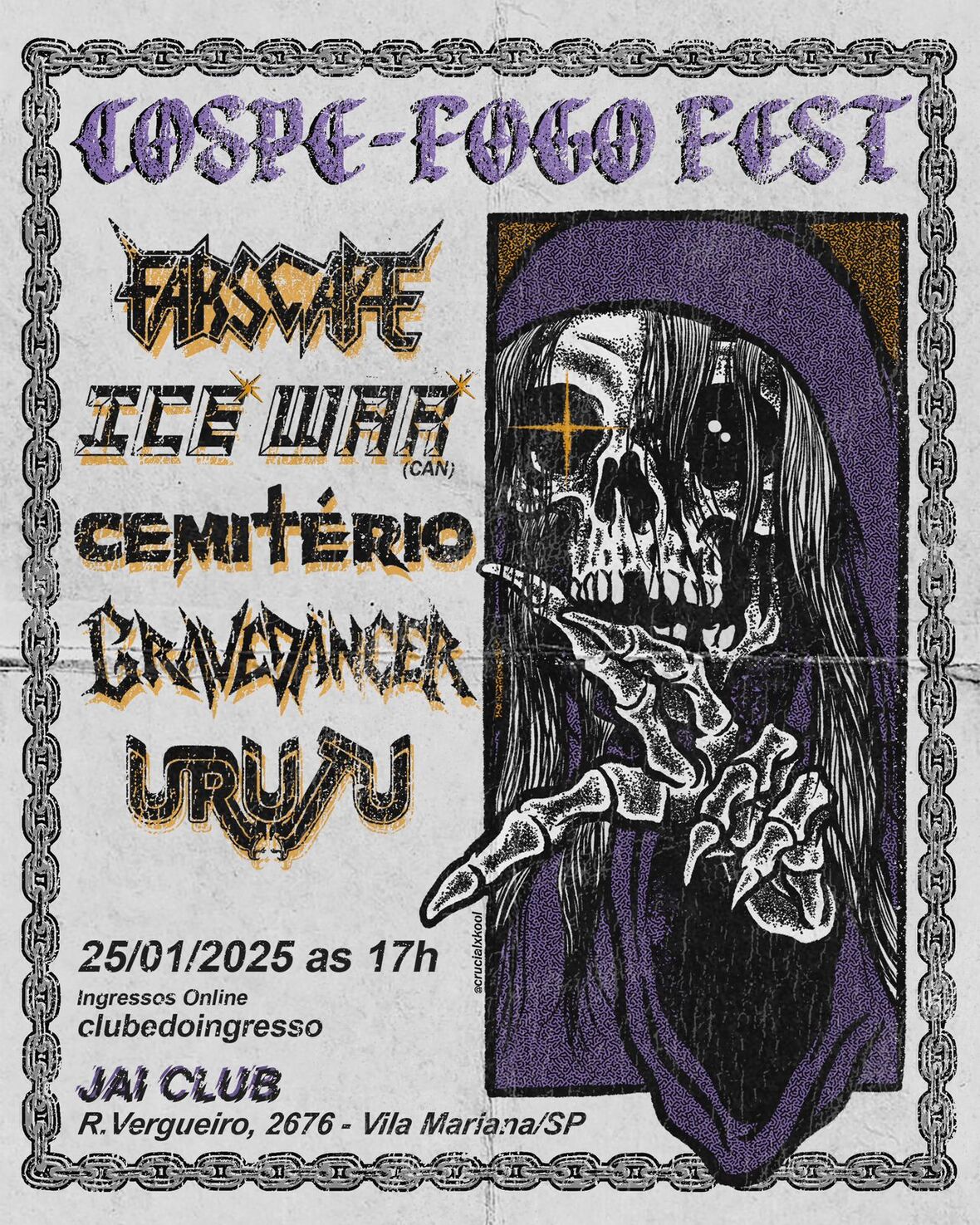 COSPE FOGO FEST: ICE WAR | FARSCAPE | CEMITÉRIO | GRAVEDANCER | URUTU – SÃO PAULO (SP)